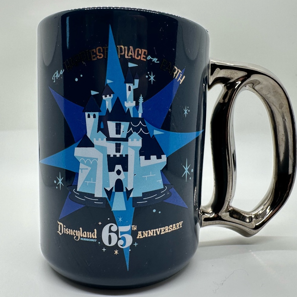 Disneyland 65th Anniversary Park Coffee Mug with “D” handle.